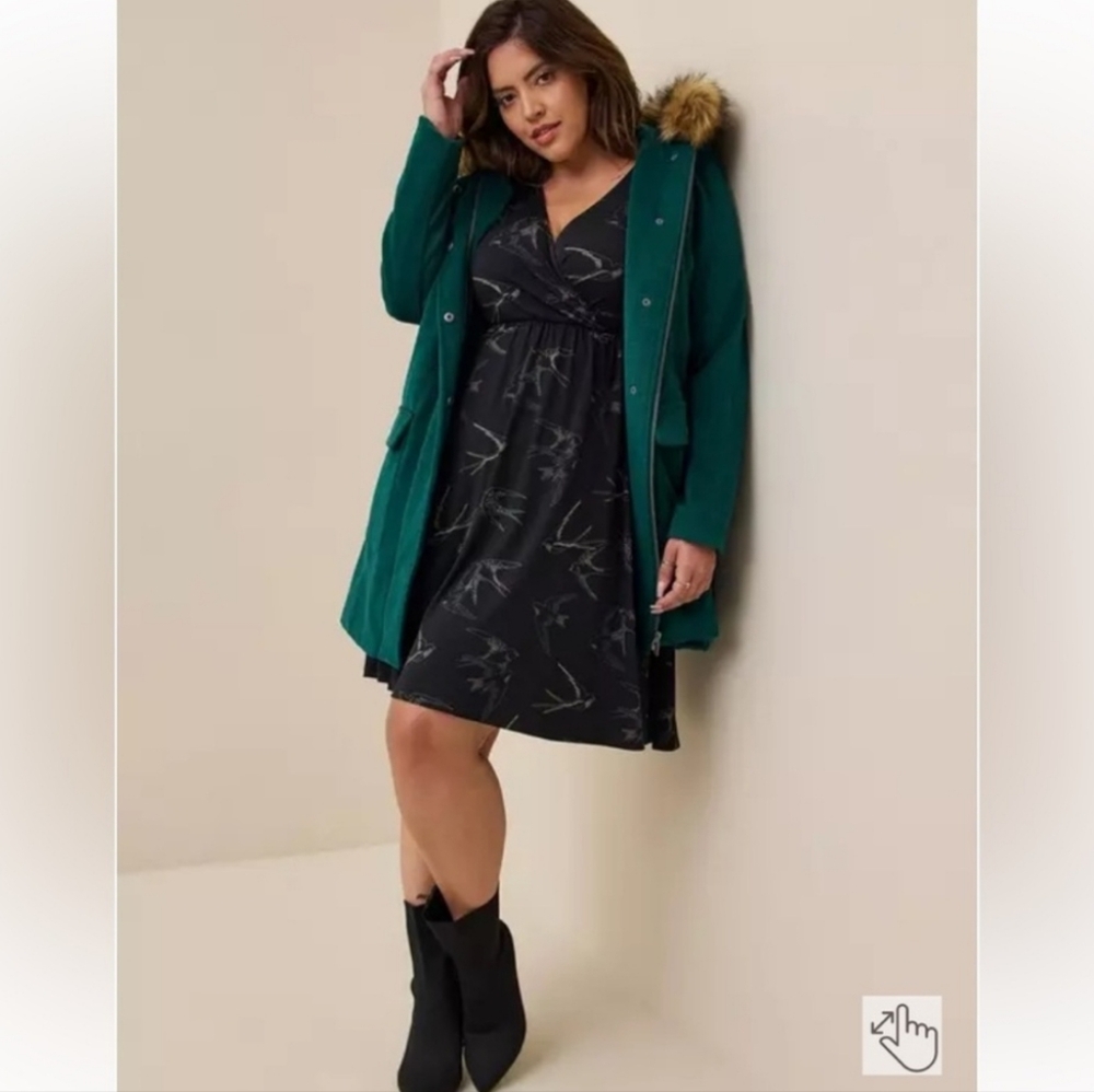 Torrid Black Bird Print Dress - Picture 5 of 7